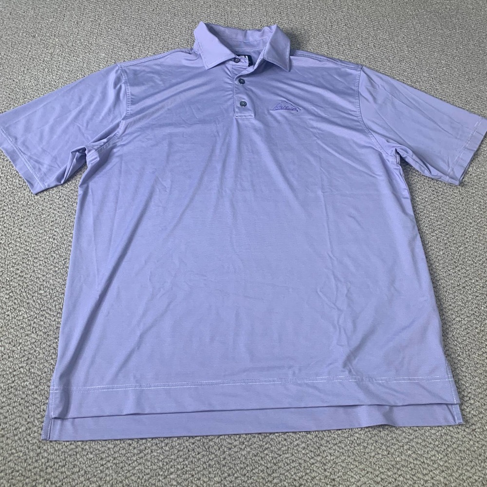 FootJoy Mens Polo Shirt Size Large Purple Striped Golf Short Sleeves The Lodges